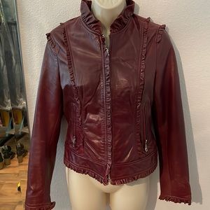 Genuine leather moto jacket size small